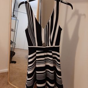 Black and white striped sun dress with key hole